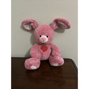 Applause Pink Bunny Rabbit Strawberry Plush Stuffed Animal Toy 49595 10"